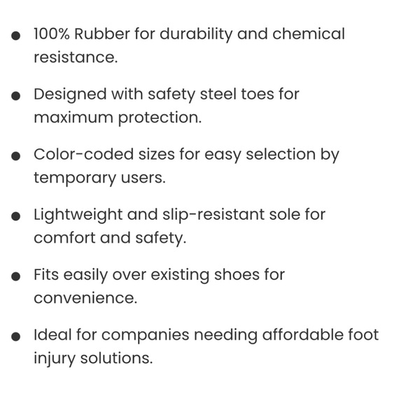 STEEL TOE RUBBER OVERSHOES/CAPS! OSHA APPROVED! Unisex Men’s 6-7, Women’s 8-9. - Picture 5 of 8